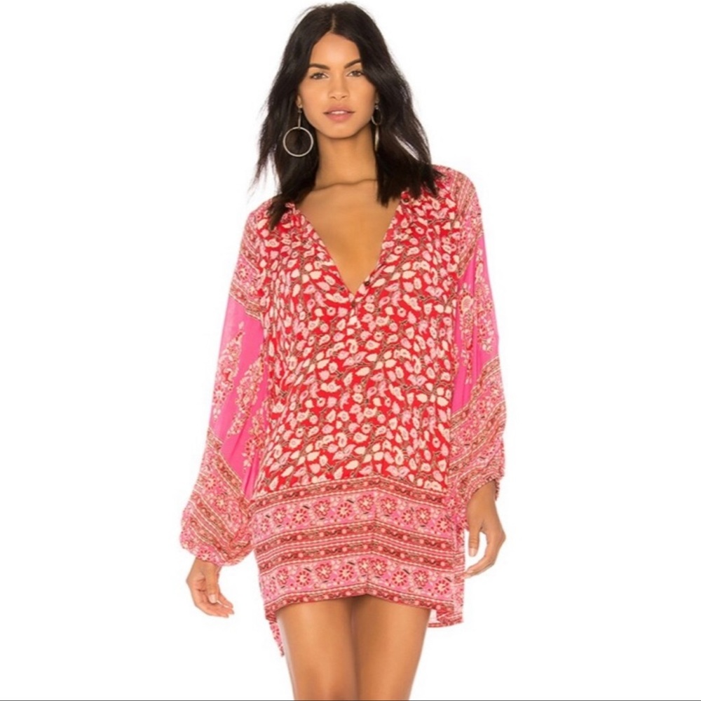 Spell Delirium Smock Mini Dress in Red Coral size XS Excellent Condition